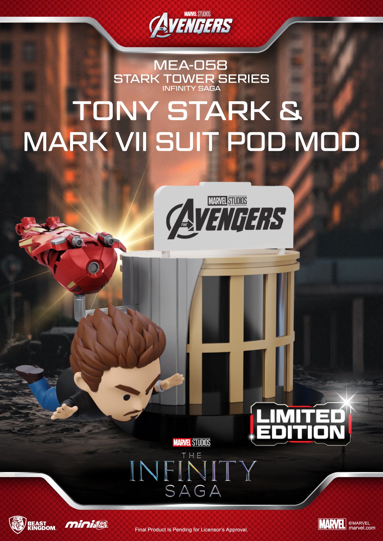 Infinity Saga Stark Tower Tony &amp; Mark VII Suit Pod Mod Figure - MEA-058